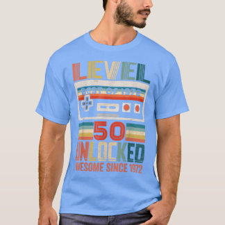Vintage Birthday Gift Best Of 1972 Unlocked Level T-Shirt