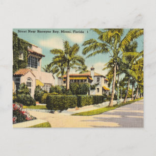 Vintage Biscayne Bay, Miami, Florida Postkarte