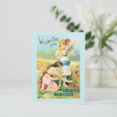 Vintage Biscuit Girls Postcard Postkarte (Stehend Vorderseite)