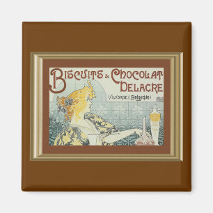 Vintage-Biscuits Chocolat Delacre Ad Magnet