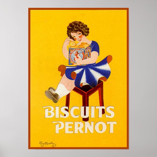 Vintage Biscuits Pernot Ad Poster (Vorne)