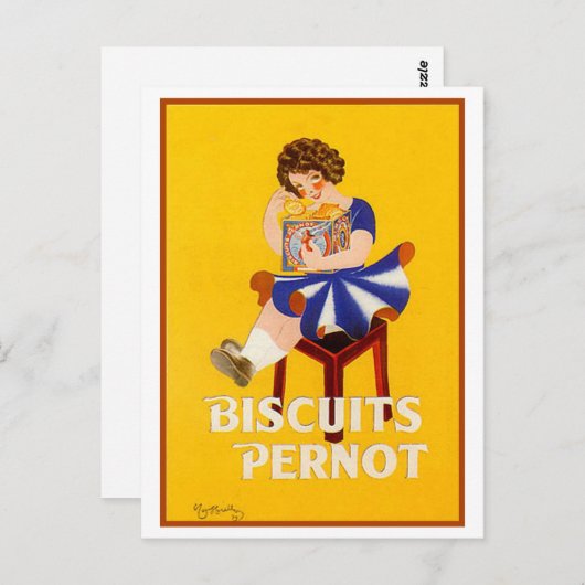 Vintage Biscuits Pernot Ad Postkarte (Vorne/Hinten)