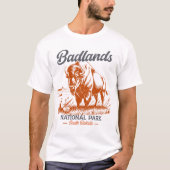 Vintage Bison Design – Badlands National Park  T-Shirt (Vorderseite)