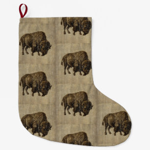 Vintage Bison Großer Weihnachtsstrumpf
