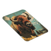 Vintage Bison-Illustration Magnet (Rechte Seite)