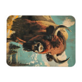 Vintage Bison-Illustration Magnet (Horizontal)