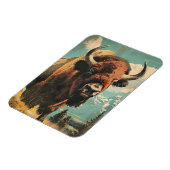 Vintage Bison-Illustration Magnet (Linke Seite)