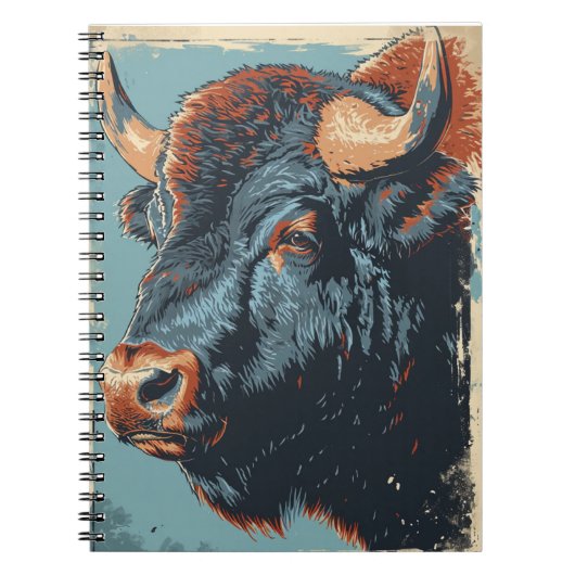 Vintage Bison Notizblock (Vorderseite)