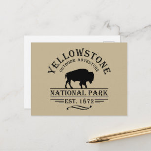 Vintage-Bison Yellowstone-Nationalpark Feiertagspostkarte