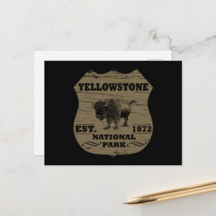 Vintage-Bison Yellowstone-Nationalpark Feiertagspostkarte
