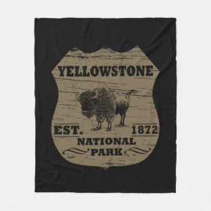 Vintage-Bison Yellowstone-Nationalpark Fleecedecke