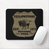 Vintage-Bison Yellowstone-Nationalpark Mousepad (Mit Mouse)