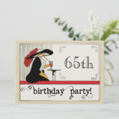 Vintage Bistro Custom Women Geburtstag Personalisi Einladung (Stehend Vorderseite)