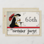 Vintage Bistro Custom Women Geburtstag Personalisi Einladung (Vorne/Hinten)