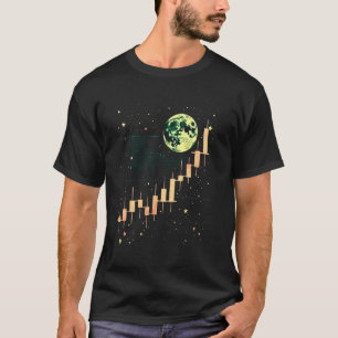 Vintage Bitcoin Chart Kerze und Kryptowährung In T-Shirt