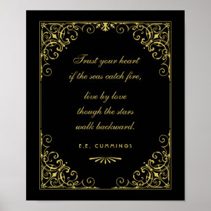 Vintage Black and Gold Art Deco Wedding Poster
