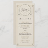 Vintage Black and Gold Night Sky Menükarten (Vorne/Hinten)