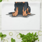 Vintage Black and Tan Dog Back View Illustration P Geschirrtuch (Gefaltet)