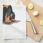 Vintage Black and Tan Dog Back View Illustration P Geschirrtuch (Viertel Falte)