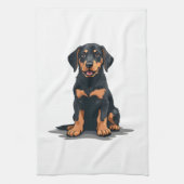 Vintage Black and Tan Dog Back View Illustration P Geschirrtuch (Vertikal)