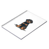 Vintage Black and Tan Dog Back View Illustration P Notizblock (Linke Seite)