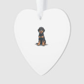 Vintage Black and Tan Dog Back View Illustration P Ornament (Vorderseite)