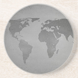 Vintage black and white world map getränkeuntersetzer