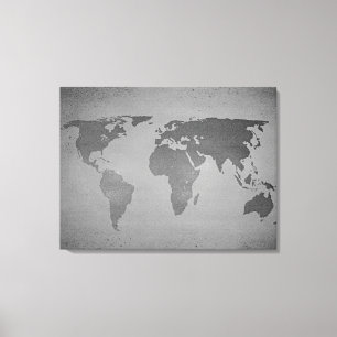 Vintage black and white world map leinwanddruck