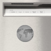 Vintage black and white world map magnet (In Situ (Geschirrspüler))