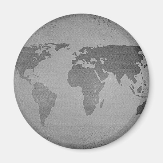 Vintage black and white world map magnet (Vorne)