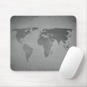 Vintage black and white world map mousepad (Mit Mouse)