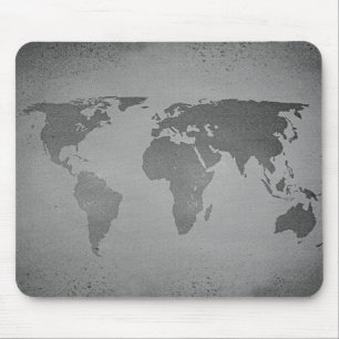 Vintage black and white world map mousepad