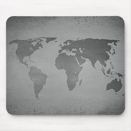 Vintage black and white world map mousepad (Vorne)