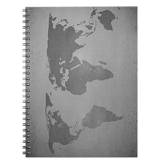 Vintage black and white world map notizblock (Vorderseite)