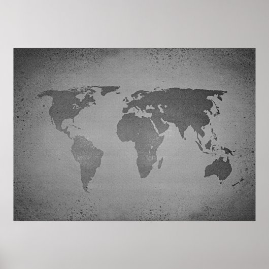 Vintage black and white world map poster (Vorne)