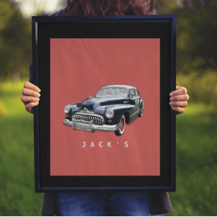 Vintage Black Buick Custom der 40er Jahre Poster