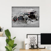 Vintage Black Car Timeless Automobile Art Poster (Heimbüro)