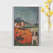 Vintage Black Cat and Beagles Halloween Card Karte (Gelbe Blume)