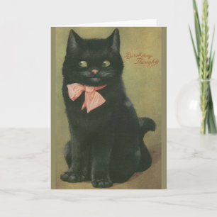 Vintage Black Cat Geburtstagskarte Karte