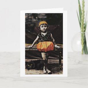 Vintage Black Cat Halloween-Karte Karte