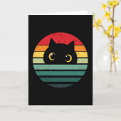 Vintage Black Cat Karte (Gelbe Blume)