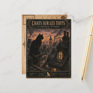 Vintage Black Cat London Postcard Postkarte