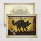 Vintage Black Cat Postkarte (Vorne/Hinten)