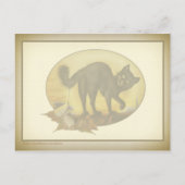Vintage Black Cat Postkarte (Rückseite)
