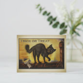 Vintage Black Cat Postkarte (Stehend Vorderseite)
