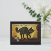 Vintage Black Cat Postkarte (Stehend Vorderseite)