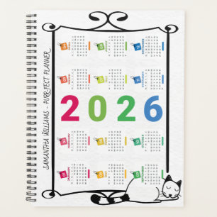 Vintage-Black-Cat-Rahmen – 2026 Personalisierter F Planer