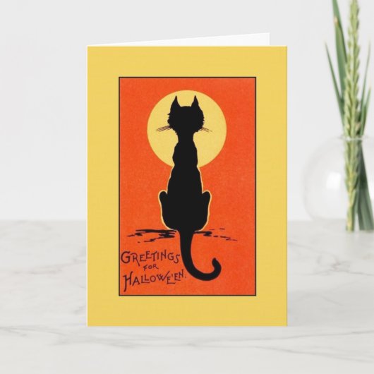 Vintage Black Cat Silhouette Greeting Card Karte (Vorderseite)