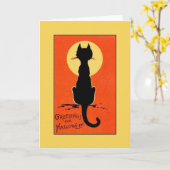 Vintage Black Cat Silhouette Greeting Card Karte (Gelbe Blume)