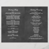 Vintage Black Chalkboard Geblüht Hochzeitsprogramm (Rückseite)